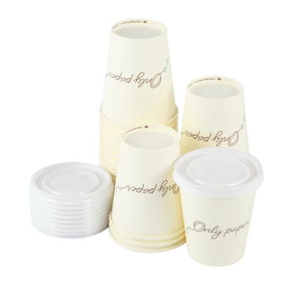 Pz 100 bicchiere 7 oz in carta bianco 200 ml per cappuccino, cioccolata calda