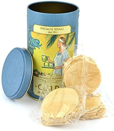 cesto natalizio con mix di cialde montecatini, cantucci, brigidini al cacao e brigidini all'anice per regalo natale, cesto regalo gift