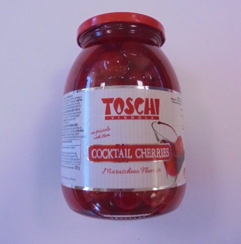 Lucgel Ciliegie Rosse con Gambo Candite allo Sciroppo per Cocktail Toschi - 1,2 Kg -