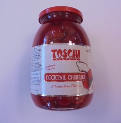 Lucgel Ciliegie Rosse con Gambo Candite allo Sciroppo per Cocktail Toschi - 1,2 Kg -