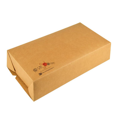 Pz 40 Box in carta kraft marrone per asporto di alimenti come fritture di pesce, verdure, pasta, riso e pollo