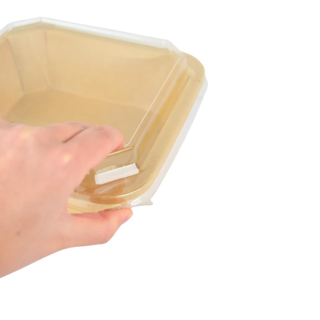 Pz 50 Box SQUARE-BOWL per asporto di alimenti come fritture di pesce, verdure, pasta, riso e pollo