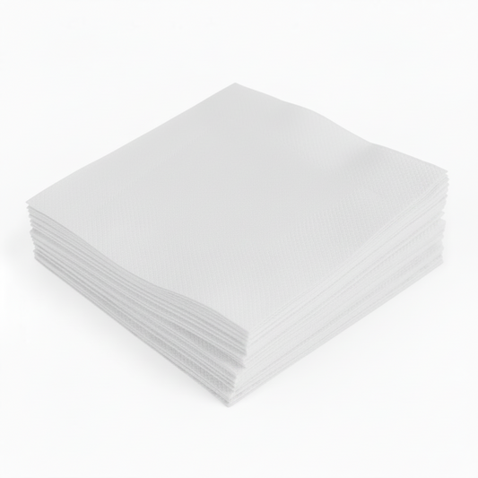 Pz 100 tovaglioli bianchi 40x40 in carta a secco per ristoranti, cocktail bar, aperitivi e feste