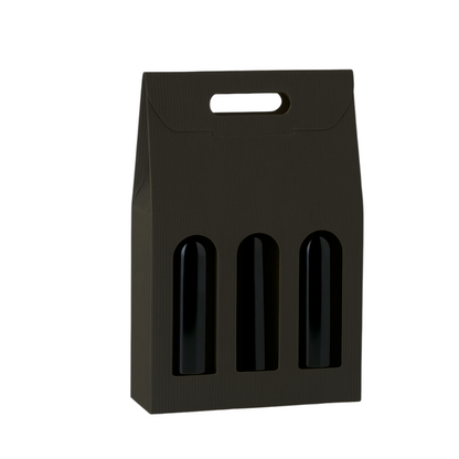 Caja porta botellas (3 botellas) caja bolsa de cartón corrugado para botellas