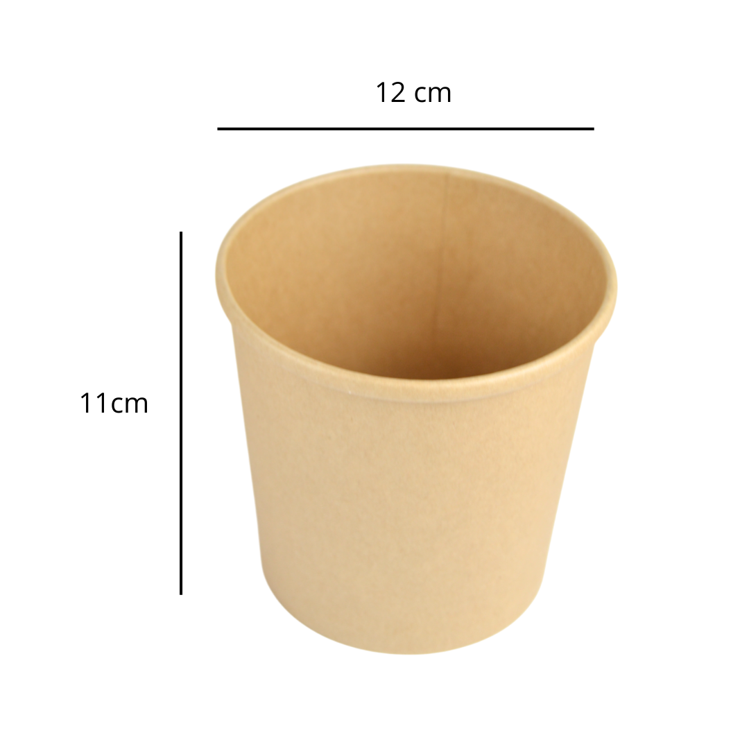 Pz 25 Barattolo per gelato 26 oz in cartone termico + coperchio per asporto