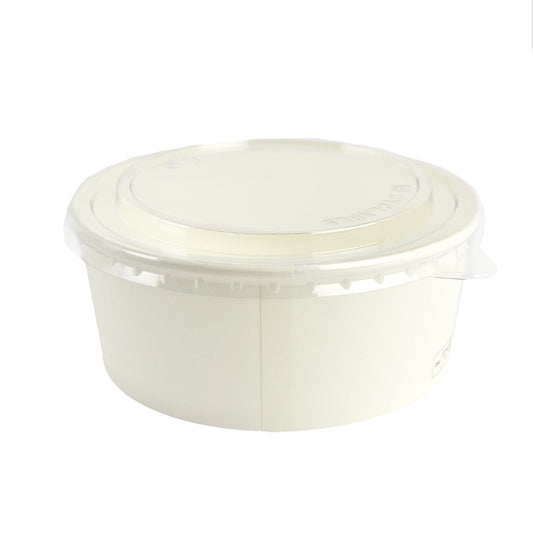 Pz 50 Insalatiera in carta per asporto di alimenti come insalate miste, verdure, riso pollo e pasta