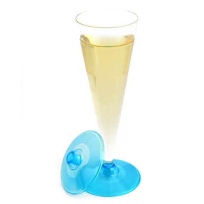 120 flûtes à champagne, verres à apéritif à base bleue pour prosecco, apericena