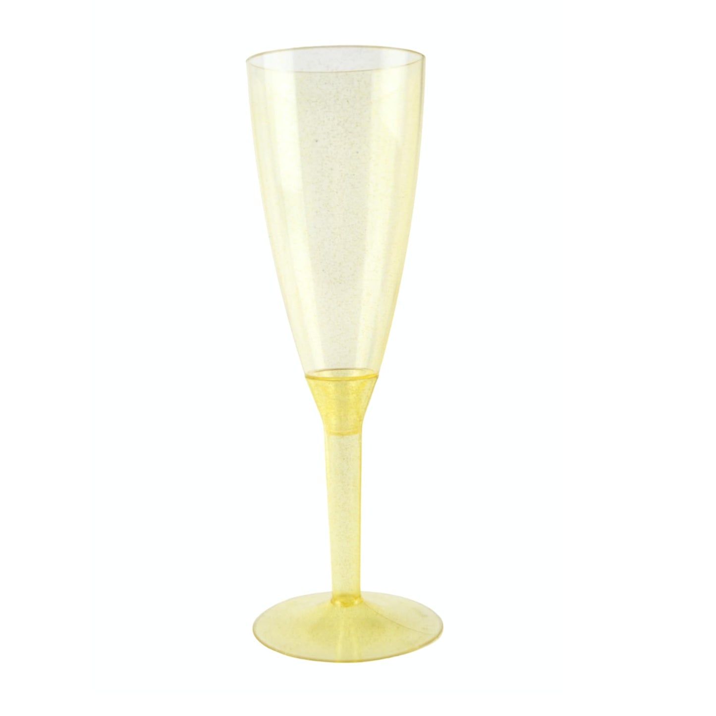 50 flûtes à champagne jetables Prosecco transparentes pailletées