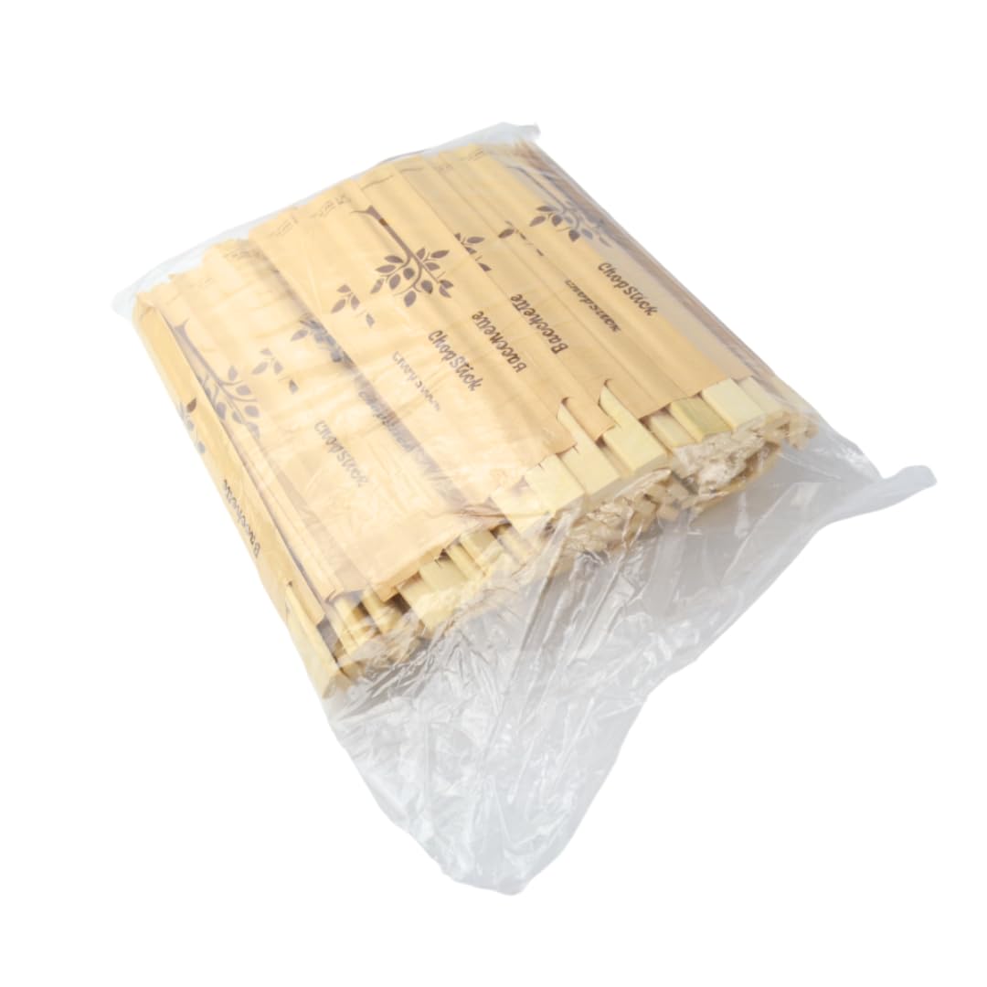 Lot de 100 baguettes en bambou de 21 cm pour sushis, sashimis et poissons, avec étui en papier.