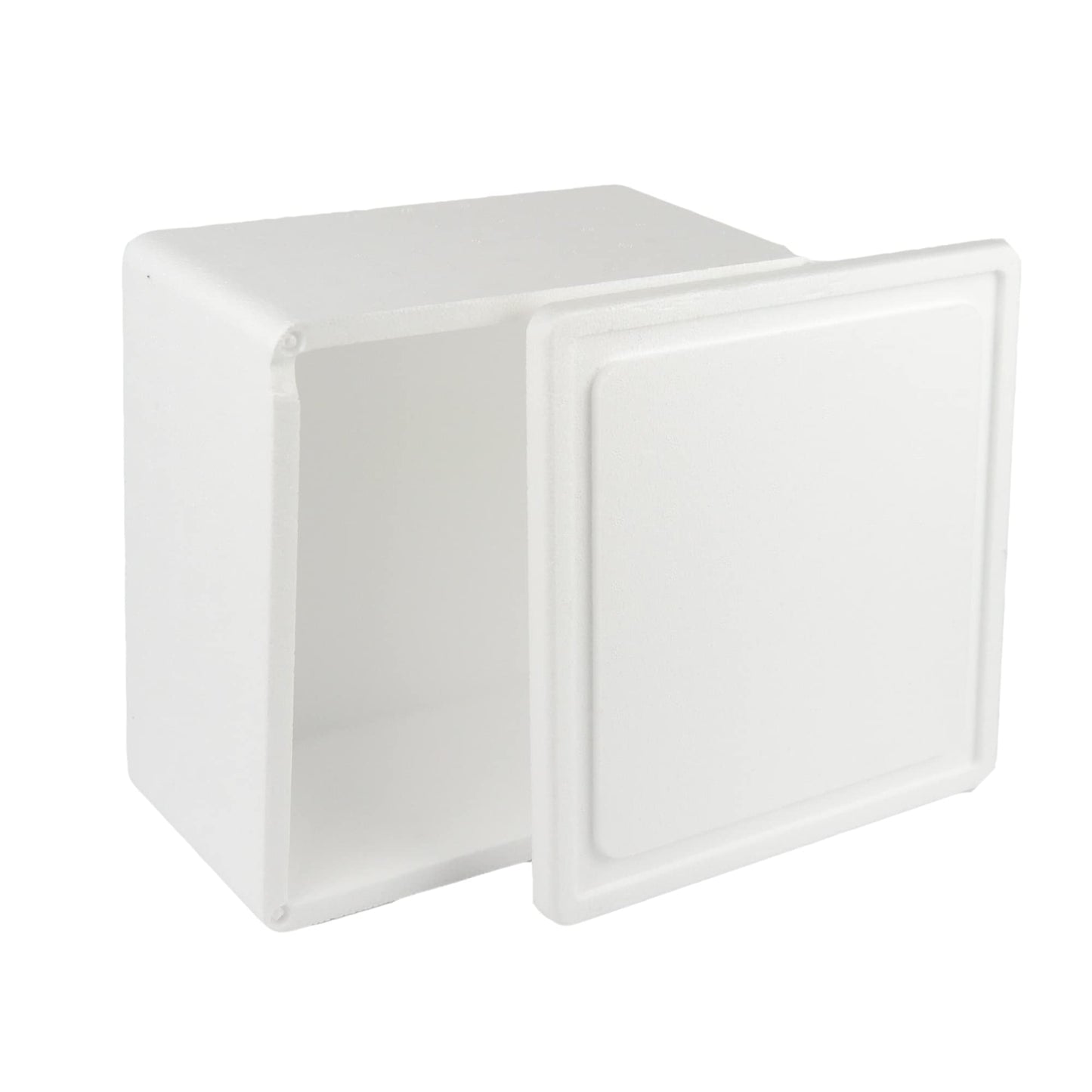 Scatola termica bianca quadrata 27 x 27 x 11 cm per asporto alimenti