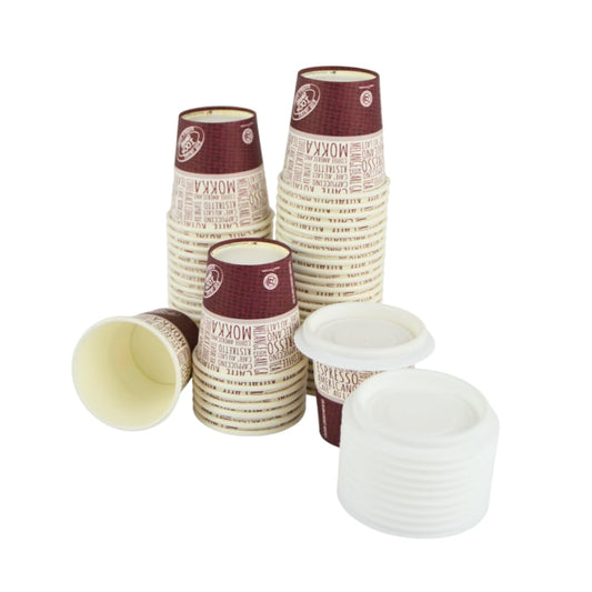 pz 100 bicchieri in carta fantasia juta da caffe 3 oz (75 ml) ideali per caffe