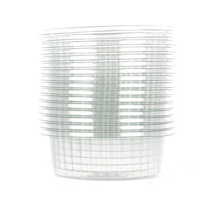 100 bandejas de postre con almíbar, vasitos de papel monodosis para babá y savarin redondo