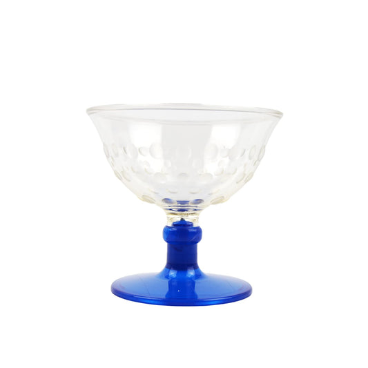 Pz 2 bicchiere elegante in plastica rigida azzurra da 400 cc, perfetto per servire gelati, yogurt