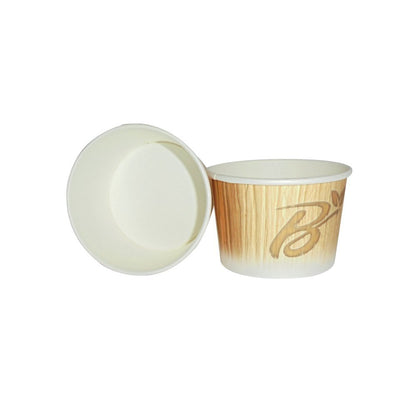 Paquete de 84 vasos de helado de papel compostables y biodegradables de 120 cc