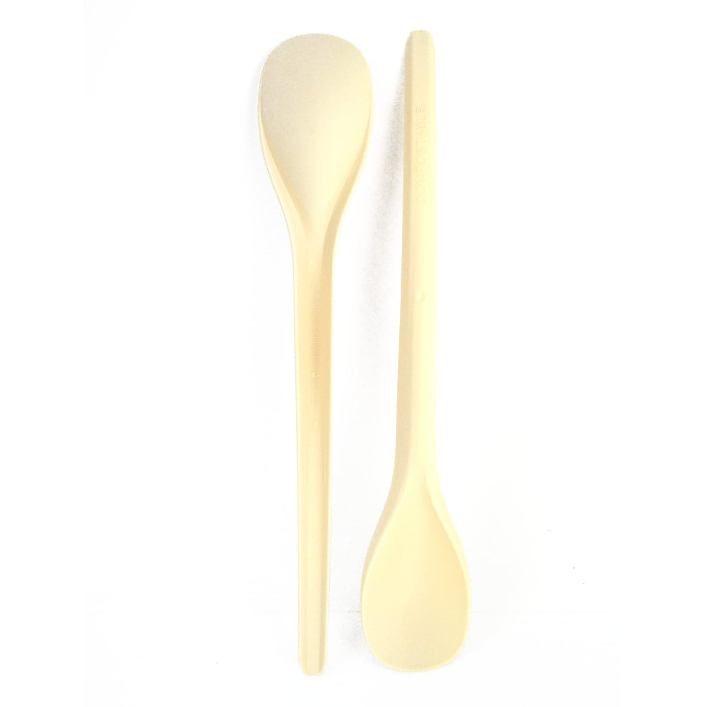 200 cuillères à café compostables cm 17,5 couleur marron pour glaces et yaourts