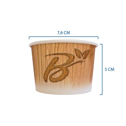 Paquete de 84 vasos de helado de papel compostables y biodegradables de 120 cc