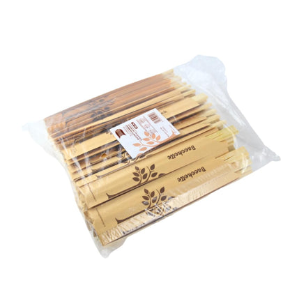Lot de 100 baguettes en bambou de 21 cm pour sushis, sashimis et poissons, avec étui en papier.