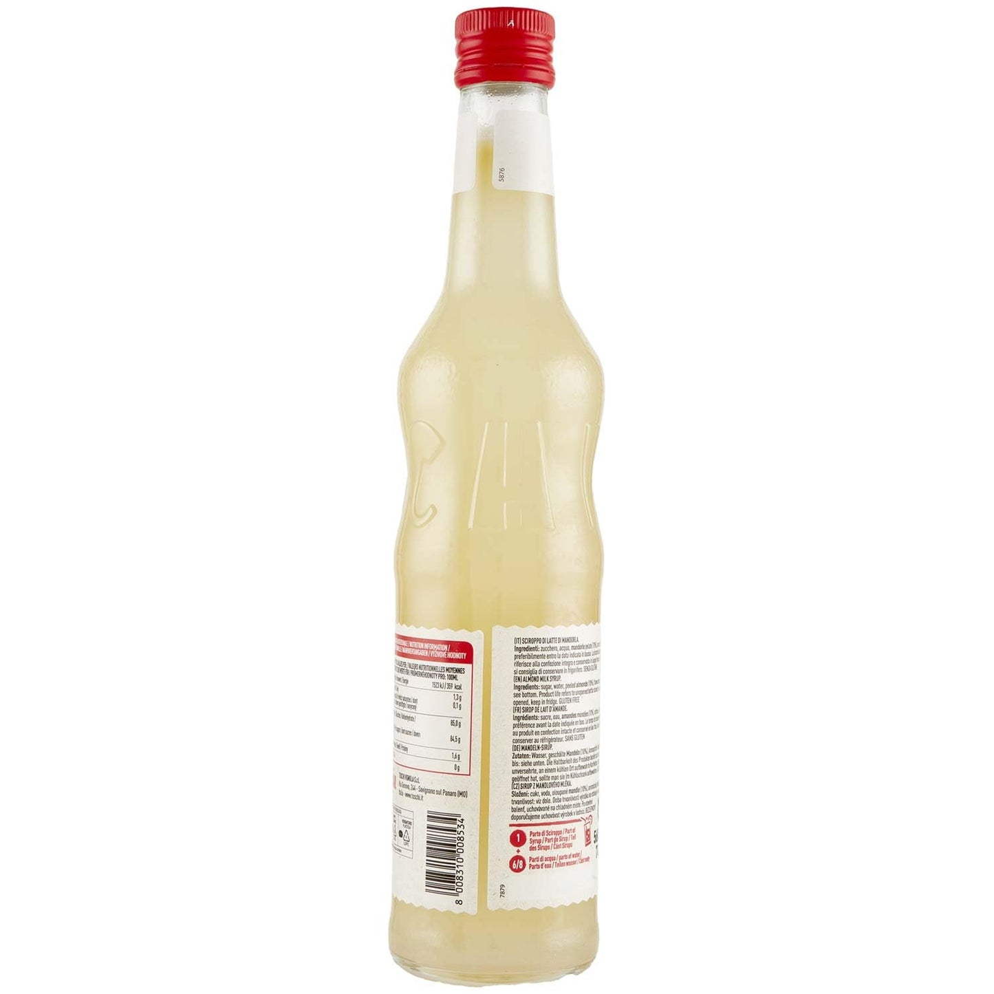 GR 740 SCIROPPO LATTE DI MANDORLA TOSCHI PER GRANITE E COCKTAIL IN BOTTIGLIA PER GELATERIE PASTICCERIE E BAR