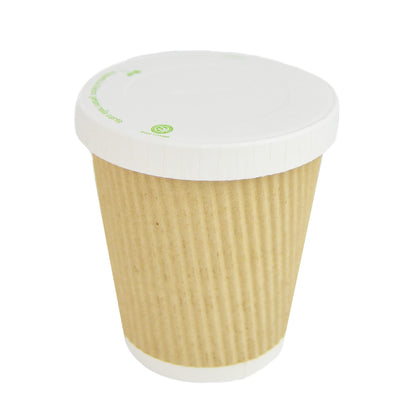 Pz 100 bicchiere 8 oz in carta avana zigrinati 250 ml per cappuccino, cioccolata calda