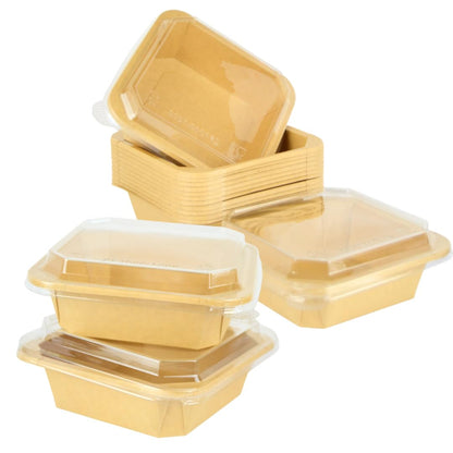 Pz 50 Box SQUARE-BOWL per asporto di alimenti come fritture di pesce, verdure, pasta, riso e pollo