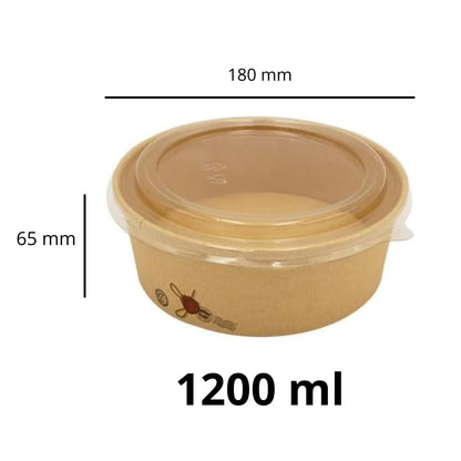 Pz 50 Insalatiera in carta per asporto di alimenti come insalate miste, verdure, riso pollo e pasta