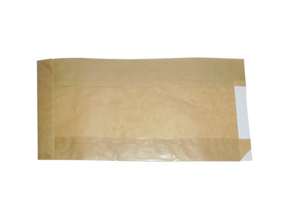 100 pièces sacs avec fenêtre en papier sulfurisé marron neutre pour pâtisseries, bars, restauration rapide