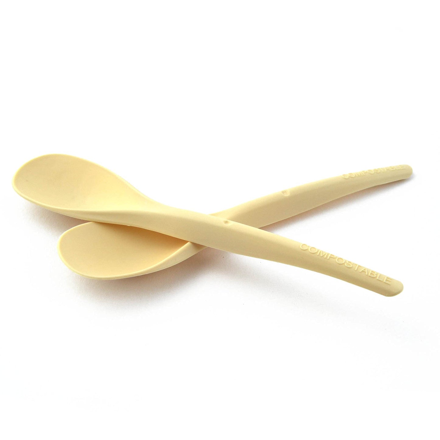 150 cucharillas compostables biodegradables de color marrón de 12,5 cm envueltas individualmente