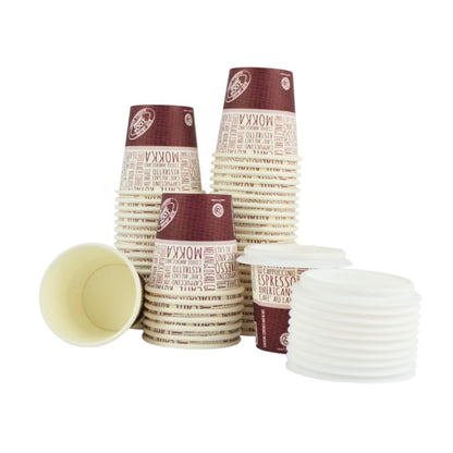 100 gobelets à café en papier à motifs en jute de 75 ml (3 oz) idéaux pour le café