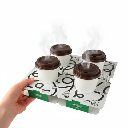 pz 20 asporto bicchieri caffe e cappuccino 4 posti in cartone 180 cc/ 240 cc