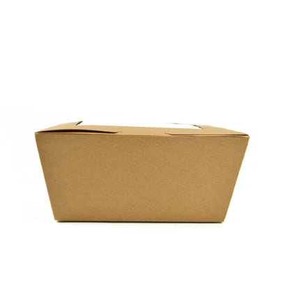 Pz 50 box avana con finestra richiudibile per asporto fritture miste, verdure, riso pollo e pasta o dolci