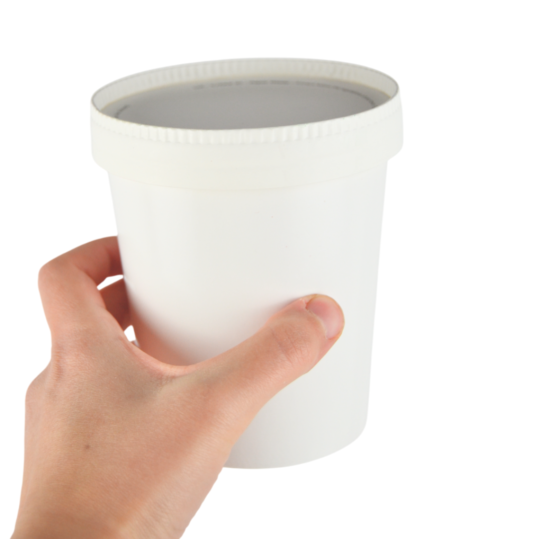 25 uds Tarro de helado de cartón térmico blanco + tapa para llevar
