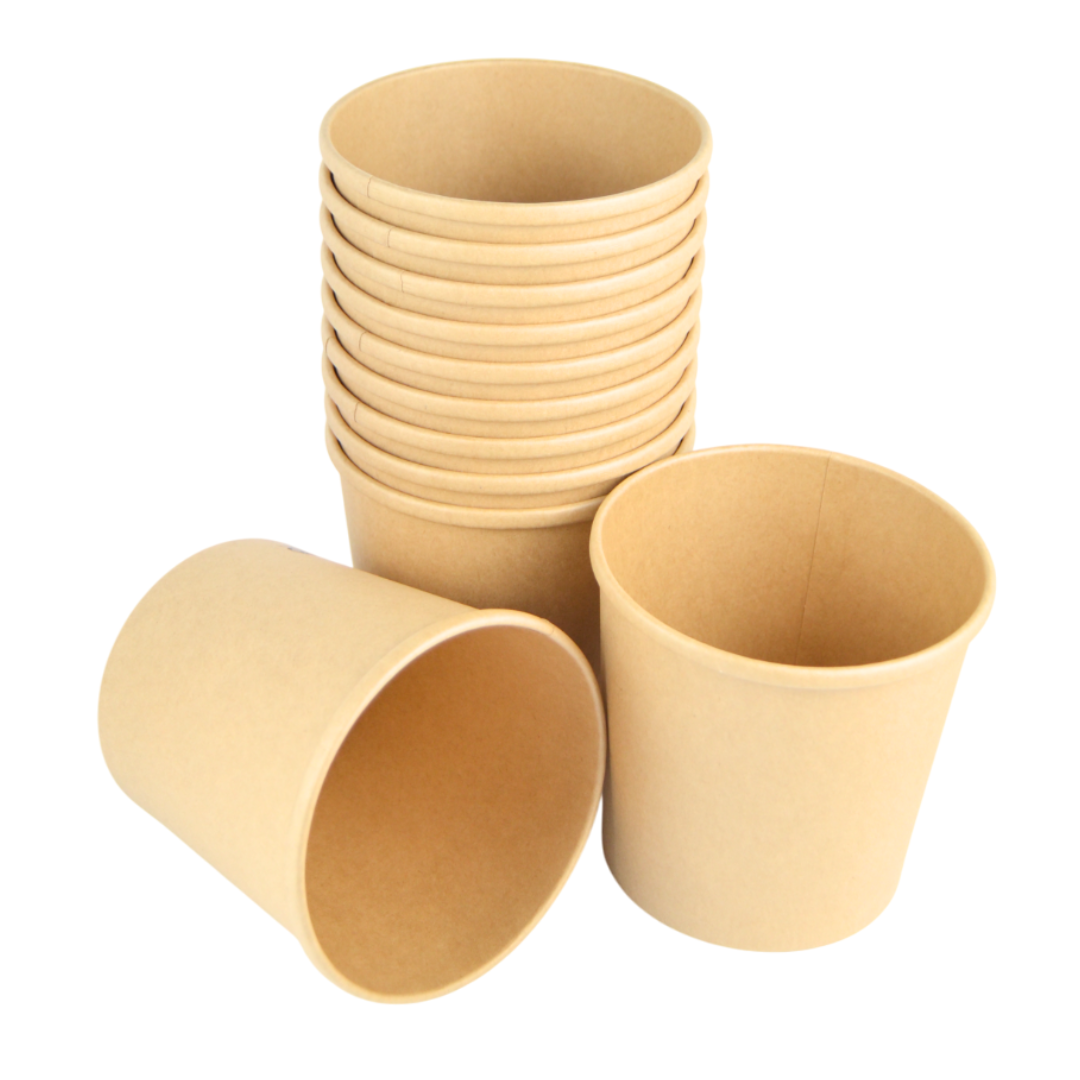 Pz 25 Barattolo per gelato 26 oz in cartone termico + coperchio per asporto