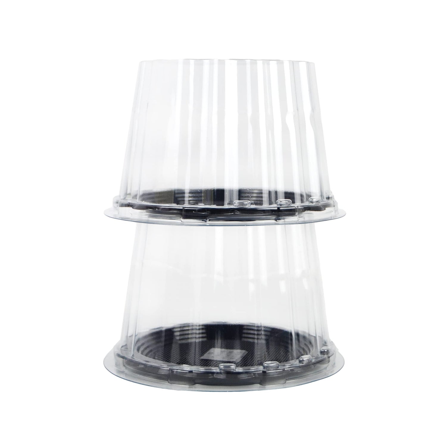 100 bandejas redondas negras con tapa para postres de repostería