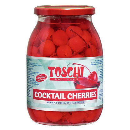 Lucgel Ciliegie Rosse con Gambo Candite allo Sciroppo per Cocktail Toschi - 1,2 Kg -