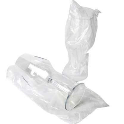 Lot de 6 verres à vin en tritan 400 cc en plastique ultra résistant, lavables et réutilisables, hauteur 21,5 cm