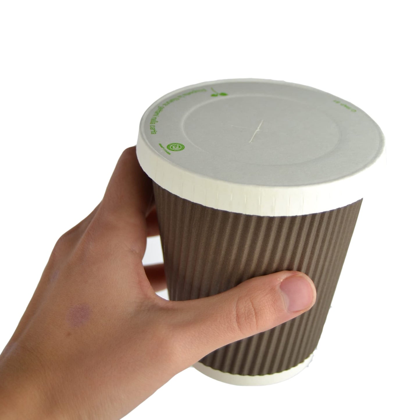 Pz 100 bicchiere 9 oz in carta marroni zigrinati 350ml per cappuccino, cioccolata calda