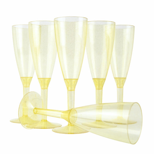 Pz 50 calice monouso flute champagne bicchieri prosecco trasparenti brillantinati