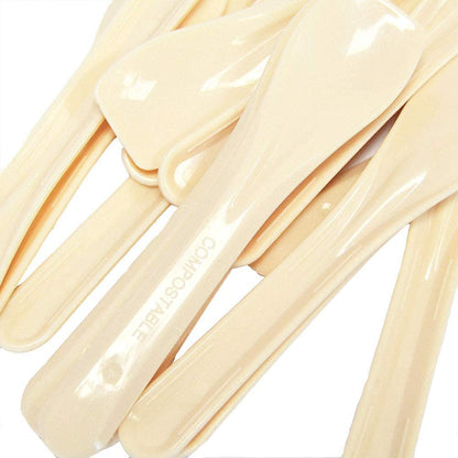 250 uds. Paletas compostables envueltas individualmente en color beige, longitud 9 cm