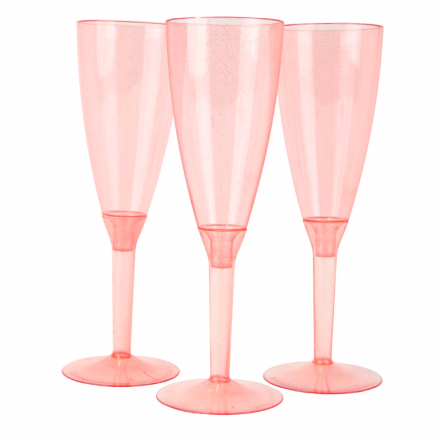 50 flûtes à champagne jetables Prosecco transparentes pailletées