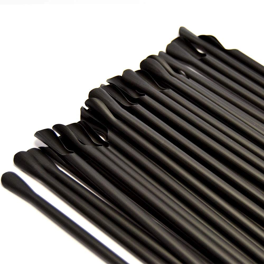 250 pailles PLA avec cuillère BIO-ECO 21 cm pour granita, frappé et smoothie