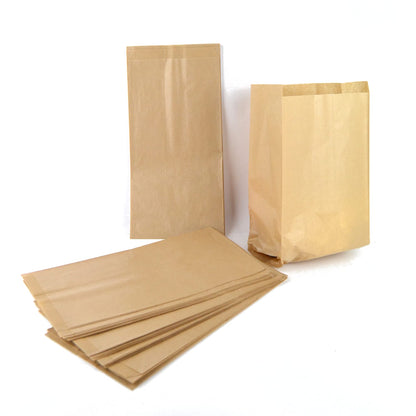 Pz 100 sacchetti in carta antigrasso avana neutra per pasticcerie, bar, fast food