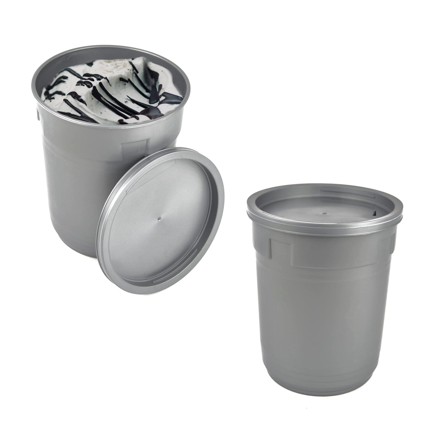 Lot de 10 récipients cylindriques pour glaces avec puits et couvercle