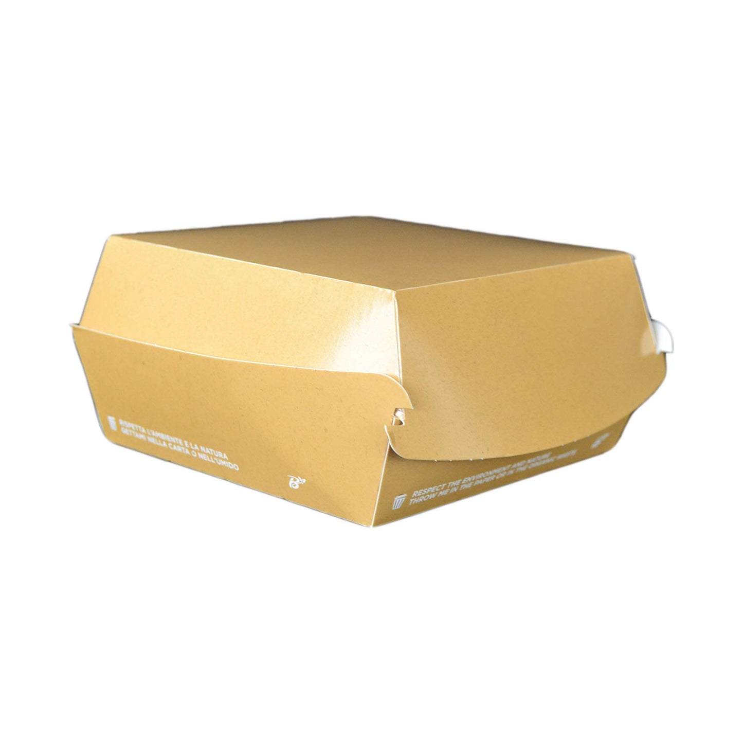 Pz 50 Box in carta kraft marrone per asporto di alimenti come hamburger, burger, patatine, panini
