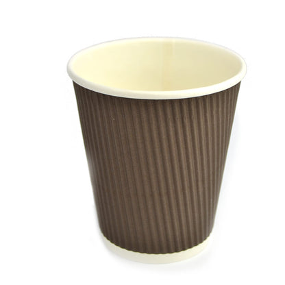 Pz 100 bicchiere 9 oz in carta marroni zigrinati 350ml per cappuccino, cioccolata calda