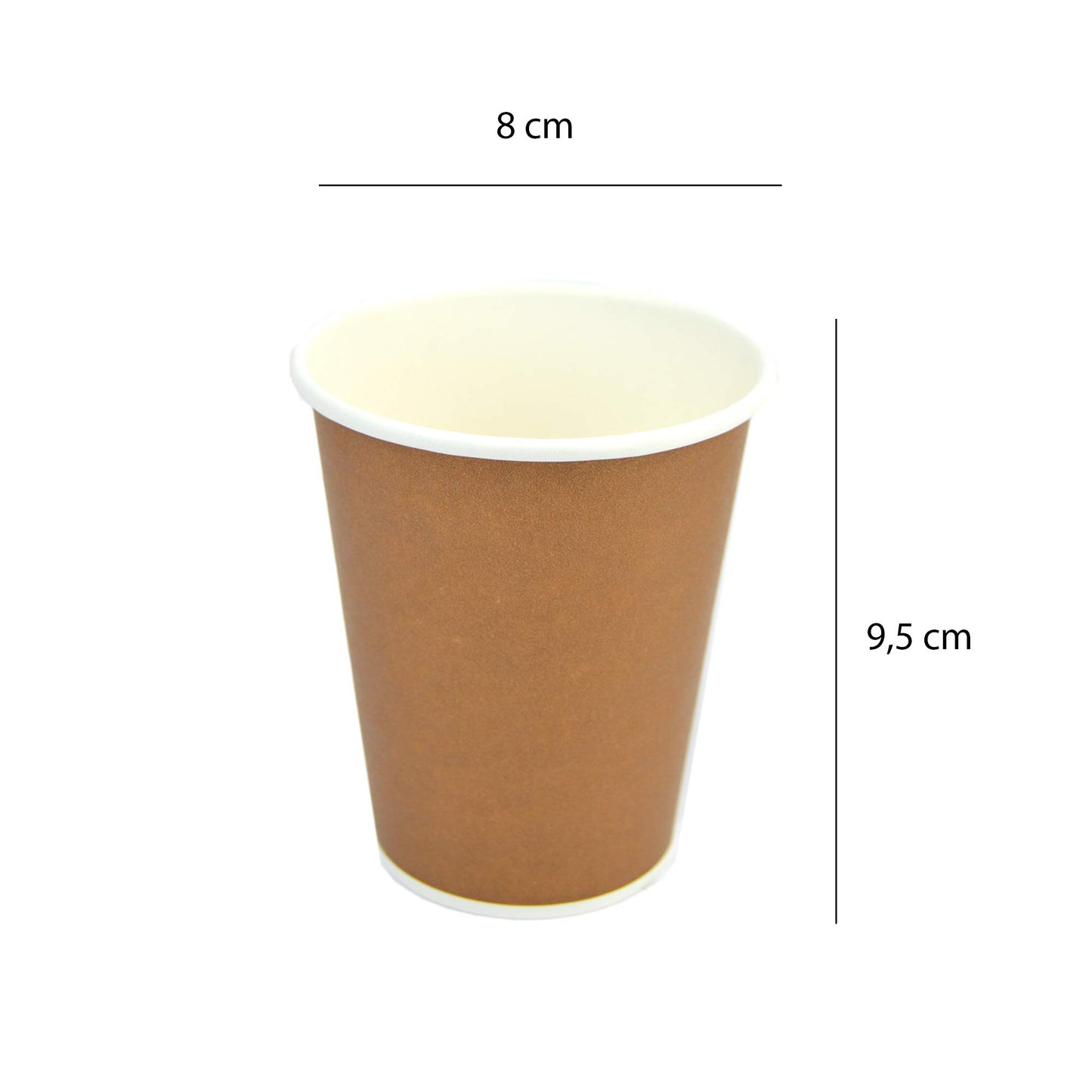Pz 100 bicchiere 8 oz in carta marroni 250ml per cappuccino, cioccolata calda