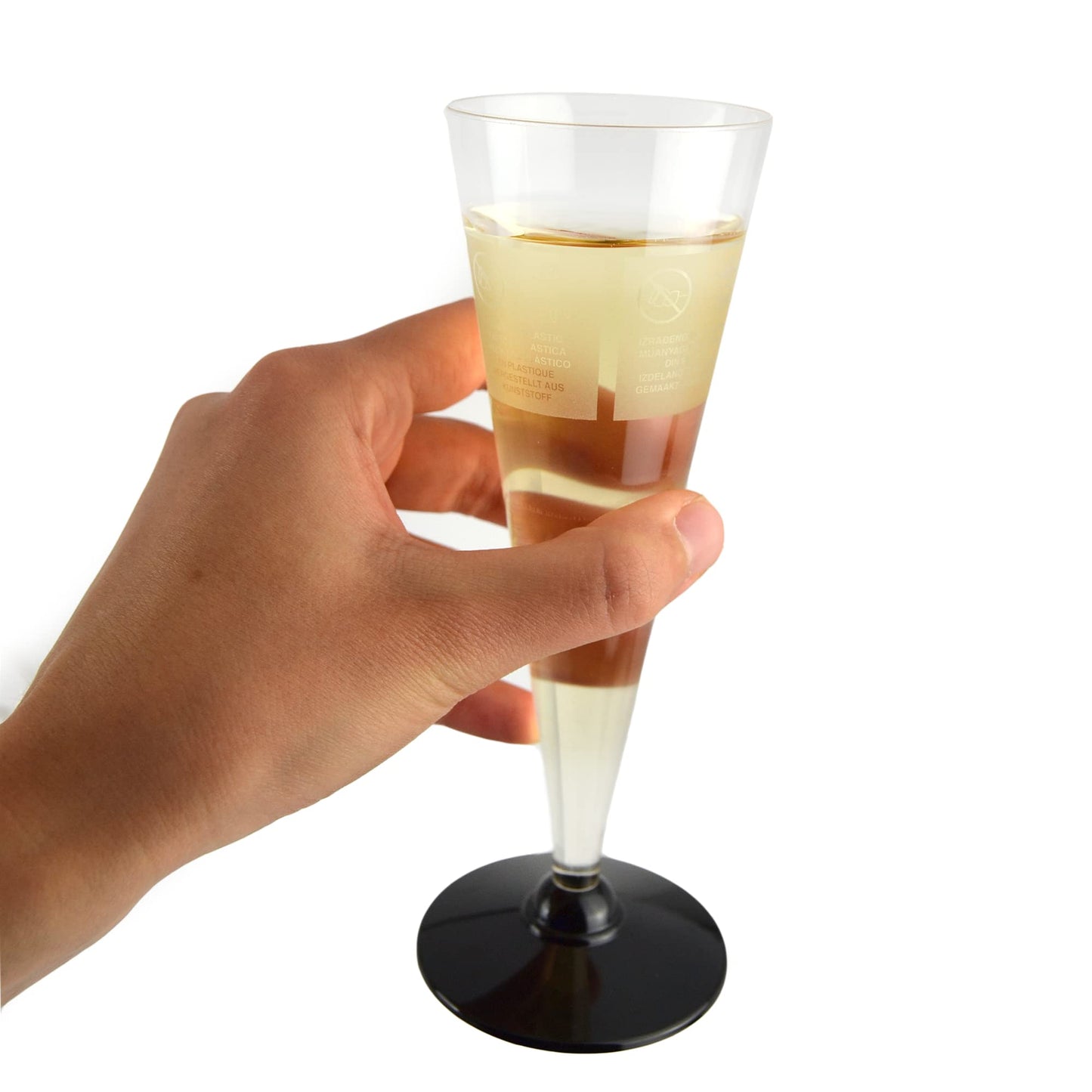 120 flûtes à champagne, verres à apéritif à base noire pour prosecco, apericena