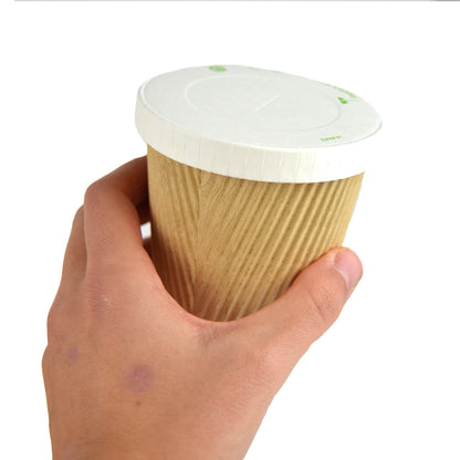 Pz 100 bicchiere 8 oz in carta avana zigrinati 250 ml per cappuccino, cioccolata calda