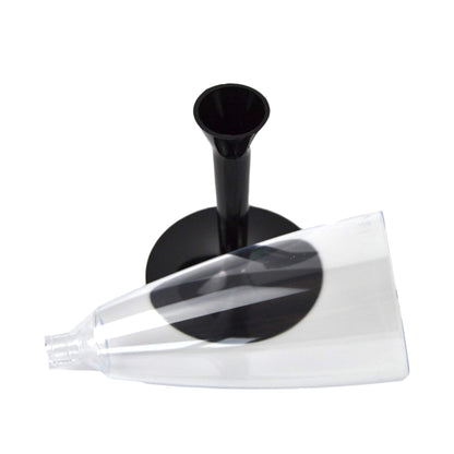 Lot de 50 flûtes à champagne, verres à apéritif à base noire pour Prosecco