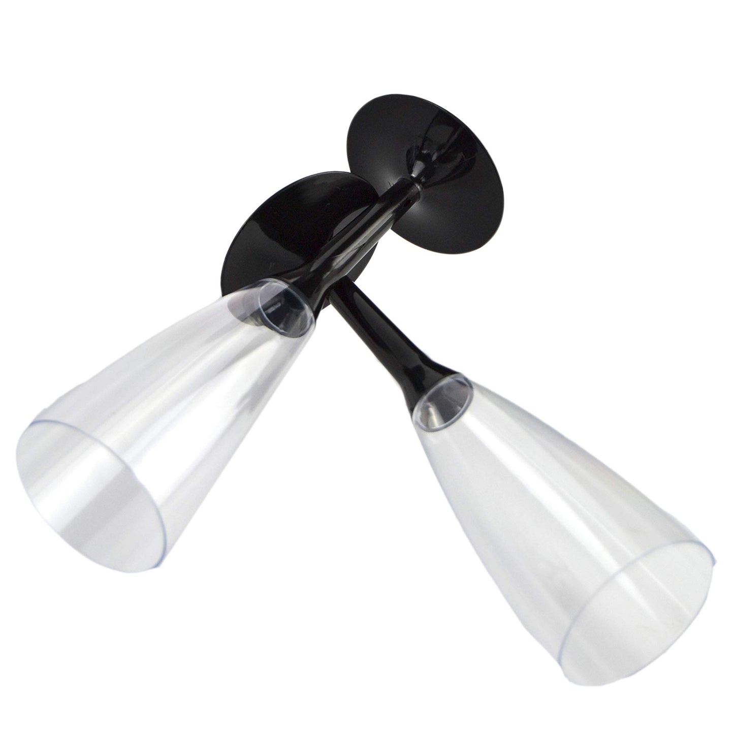 Lot de 50 flûtes à champagne, verres à apéritif à base noire pour Prosecco