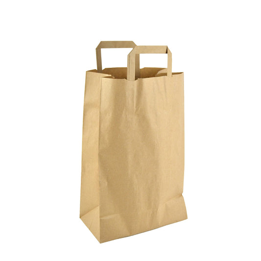 Pz 20 borse in carta avana neutre cin manici per asporto prodotti